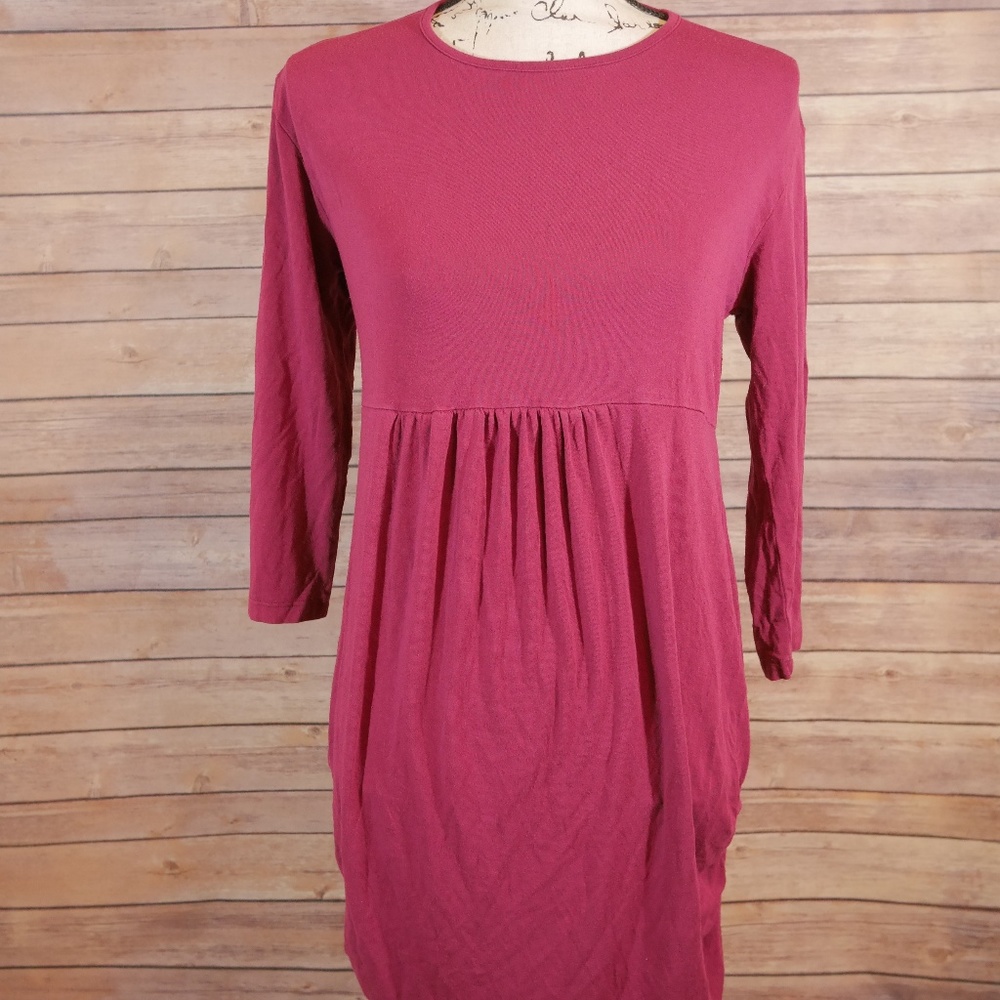 Olian Maternity dress maroon M scrunched waist